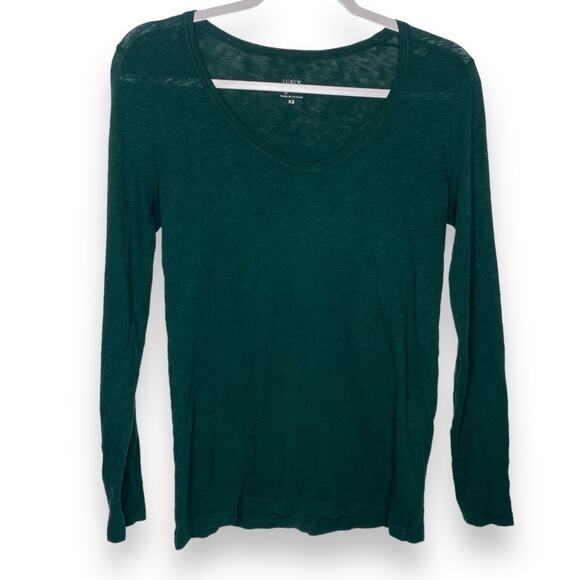 J.Crew Vintage Cotton Green Long Sleeve Shirt Extra Small - Picture 2 of 7